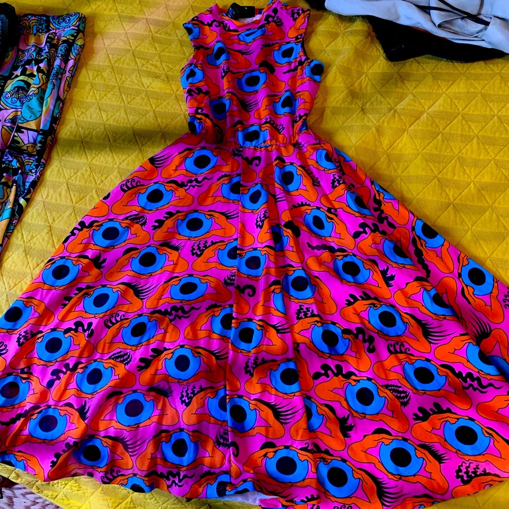Nooworks Dahlia Psychedelic Eyes Dress XS